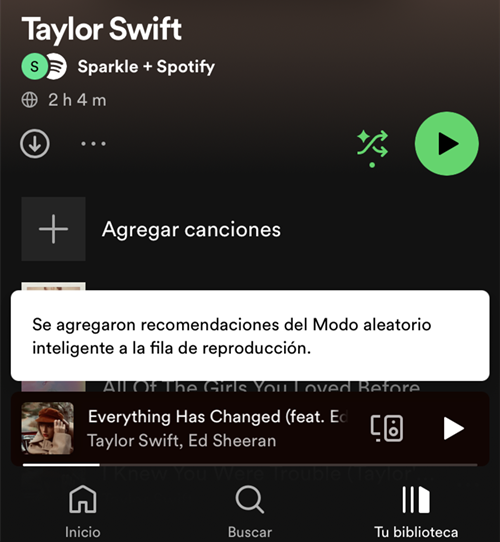 Activar Desactivar Modo Aleatorio Inteligente Spotify Tunelf